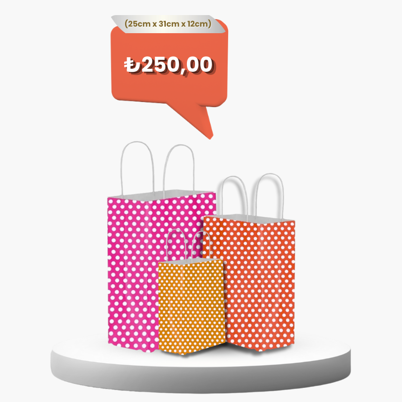 Puantiyeli kraft çanta – paket servis ve ürün taşıma için sürdürülebilir seçenek