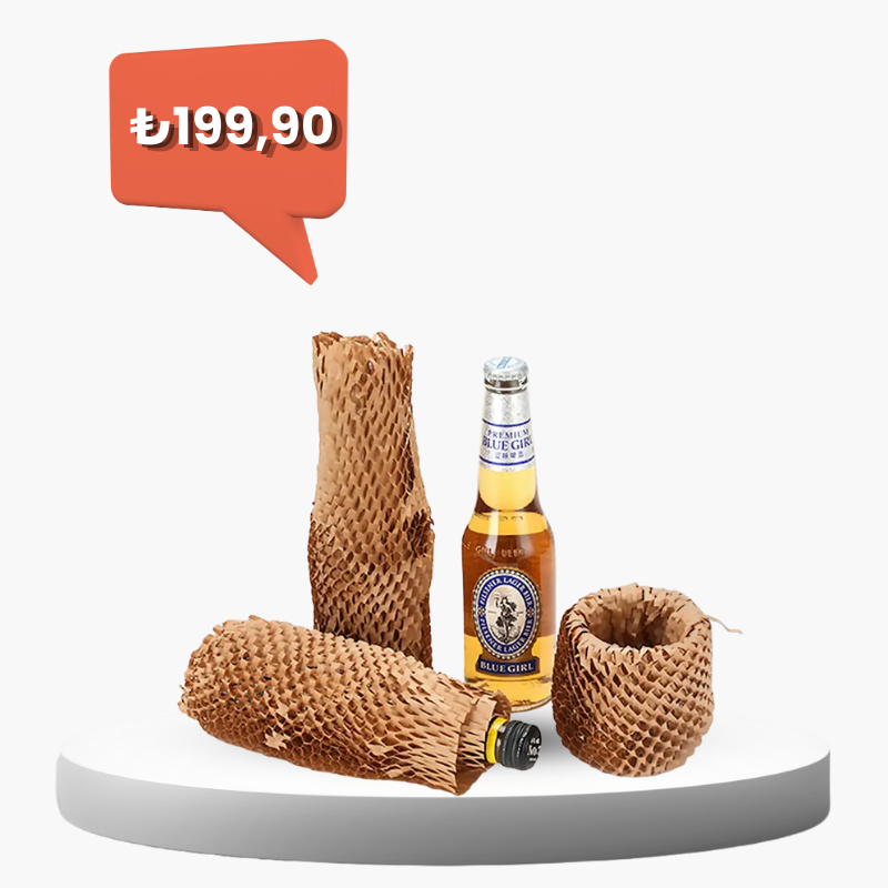 Petek desenli şişe koruyucu ambalaj kağıdı – darbelere karşı çevre dostu koruma